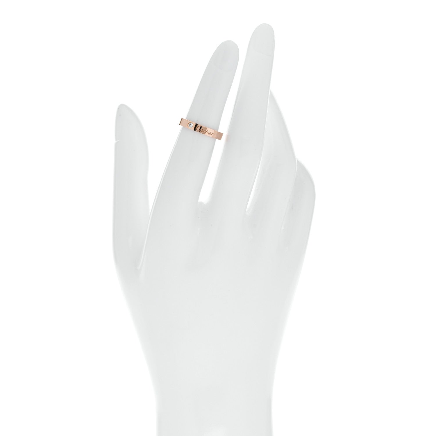 Cartier 18K Pink Gold Diamond 3mm C De Cartier Wedding Band Ring 48 4.5 2 of 6