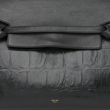 Celine Calfskin Crocodile Embossed Small Belt Bag Black 10 of 22
