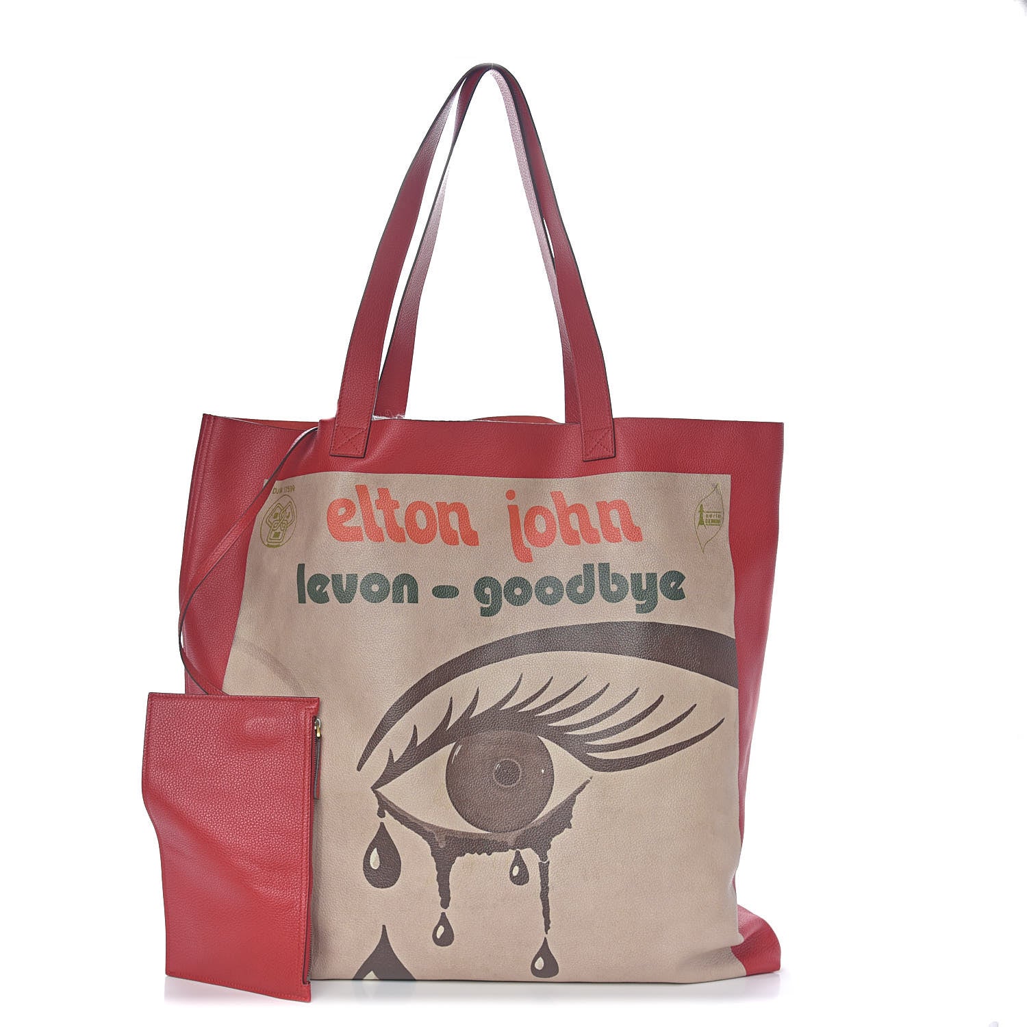 Gucci Calfskin Large Elton John Levon-Goodbye Tote Red 1 of 10