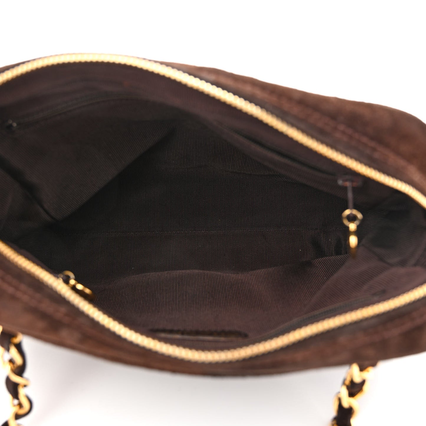 Suede CC Shopping Tote Dark Brown