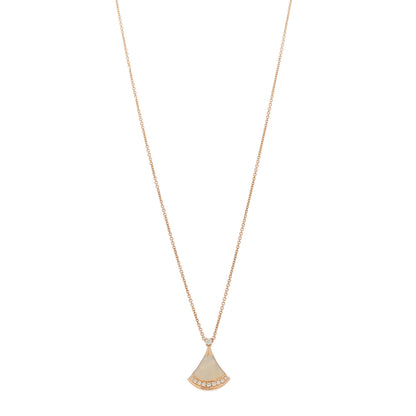 Bulgari 18K Rose Gold Diamond Mother of Pearl Divas' Dream Pave Pendant Necklace 1 of 6