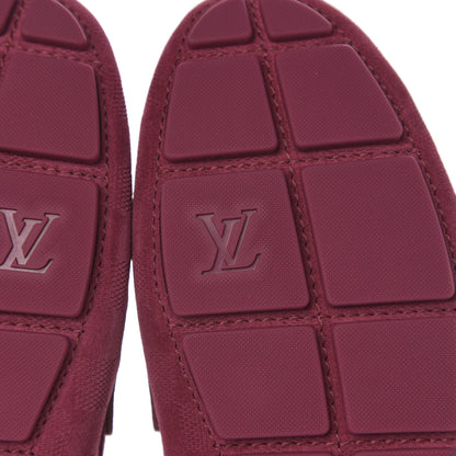 Louis Vuitton Suede Damier Shade Moccasin Loafers 9.5 Framboise 5 of 5