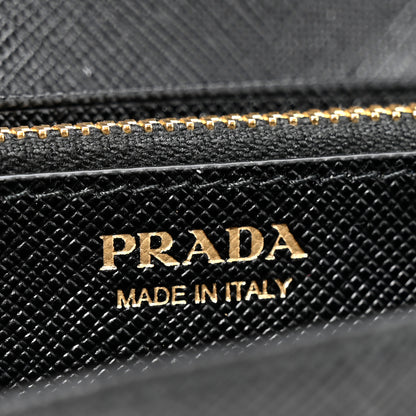 Prada Saffiano Metal Continental Flap Wallet Black 8 of 10