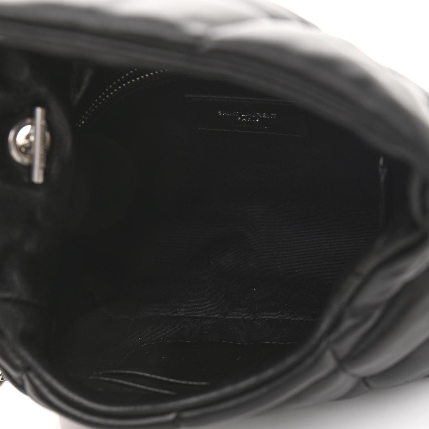Lambskin Quilted Toy Loulou Puffer Monogram Chain Satchel Black