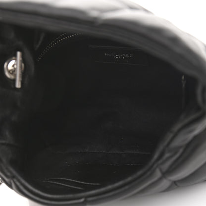 Saint Laurent Lambskin Quilted Toy Loulou Puffer Monogram Chain Satchel Black 5 of 11