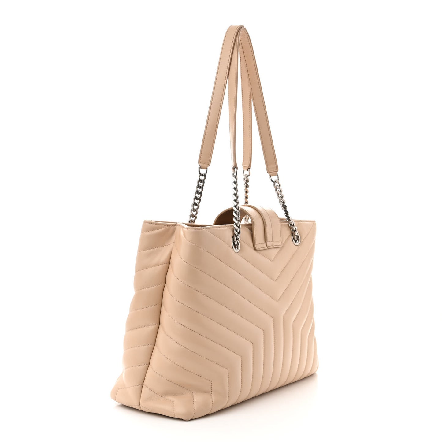 Calfskin Y Quilted Monogram Large Loulou Shopper Nude Powder