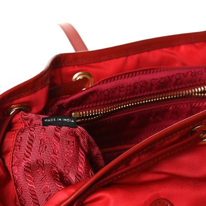 Prada Tessuto Nylon Vitello Backpack Rosso 6 of 14