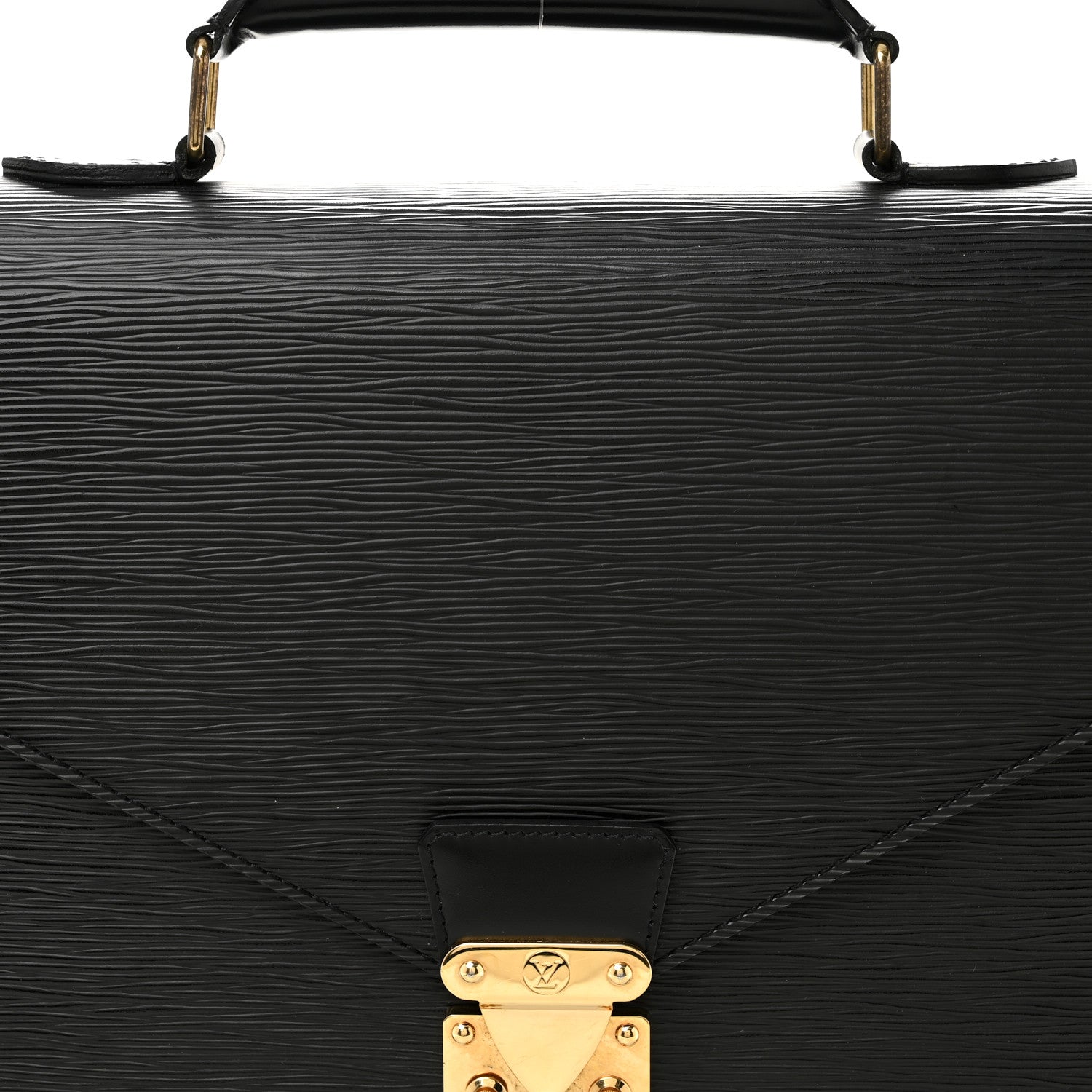 Louis Vuitton Epi Serviette Fermoir Briefcase Black 6 of 11