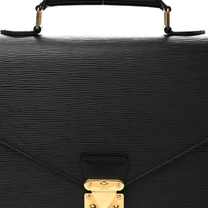 Louis Vuitton Epi Serviette Fermoir Briefcase Black 6 of 11