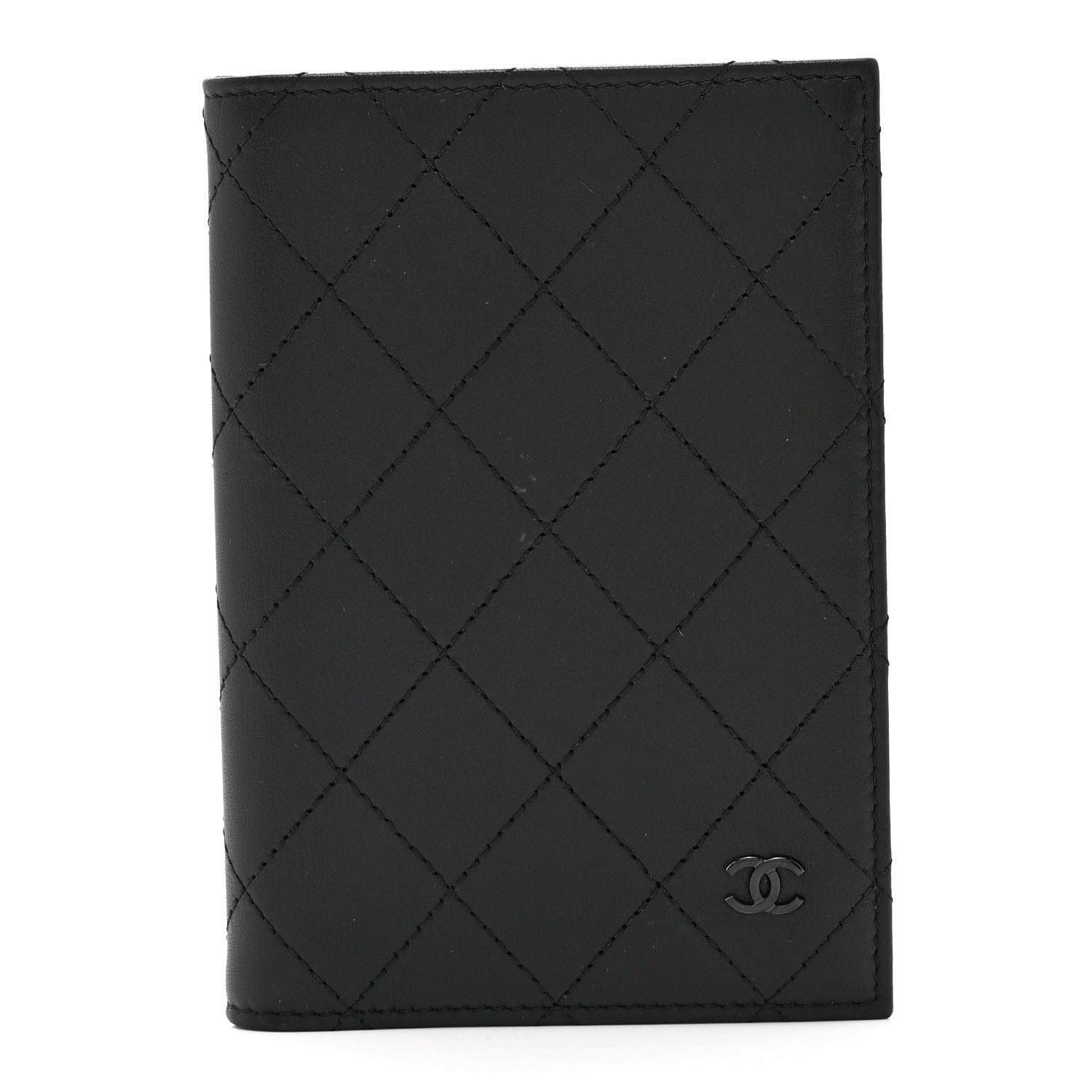 Chanel Grained Calfskin Quilted Passport Holder Wallet So Black 1 of 10