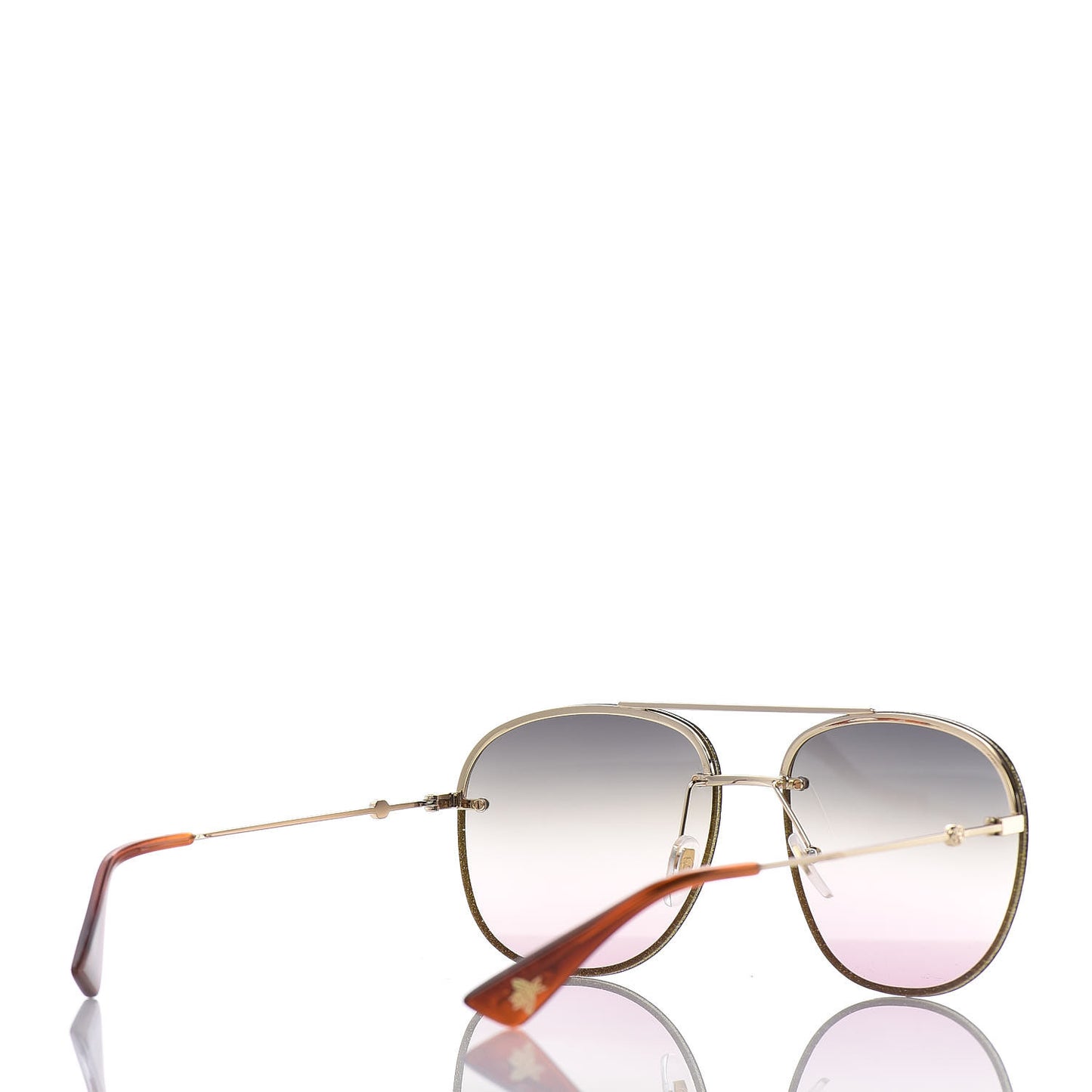 Metal Glitter Aviator Sunglasses G0227S Gold