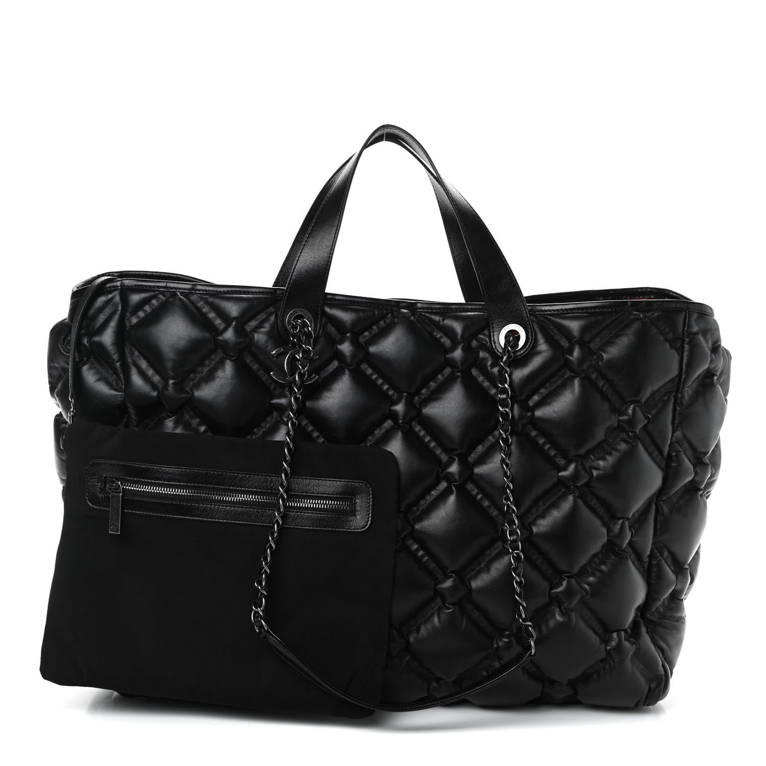 Chanel Calfskin Quilted Large Chesterfield Tote Black 1 of 10