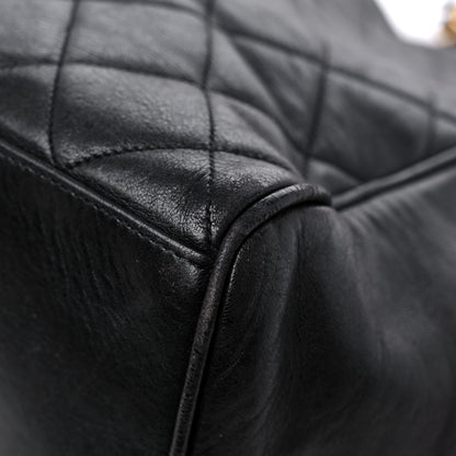 Chanel Lambskin Large Quilted Shopping Tote Black 11 of 15