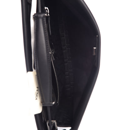 Fendi Vitello Grace FF 1974 Embossed Large Peekaboo Iconic Fit Satchel Black 6 of 8