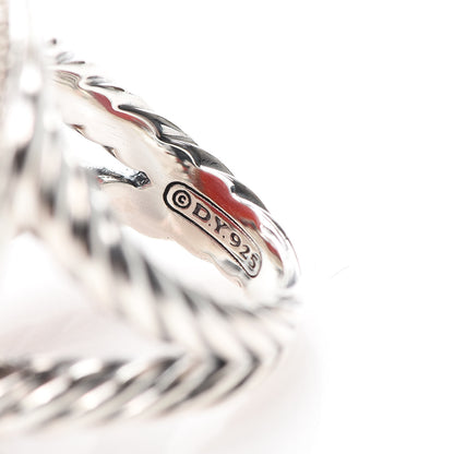 David Yurman Sterling Silver Diamond Carnelian Signature Oval Ring 57 8 5 of 7