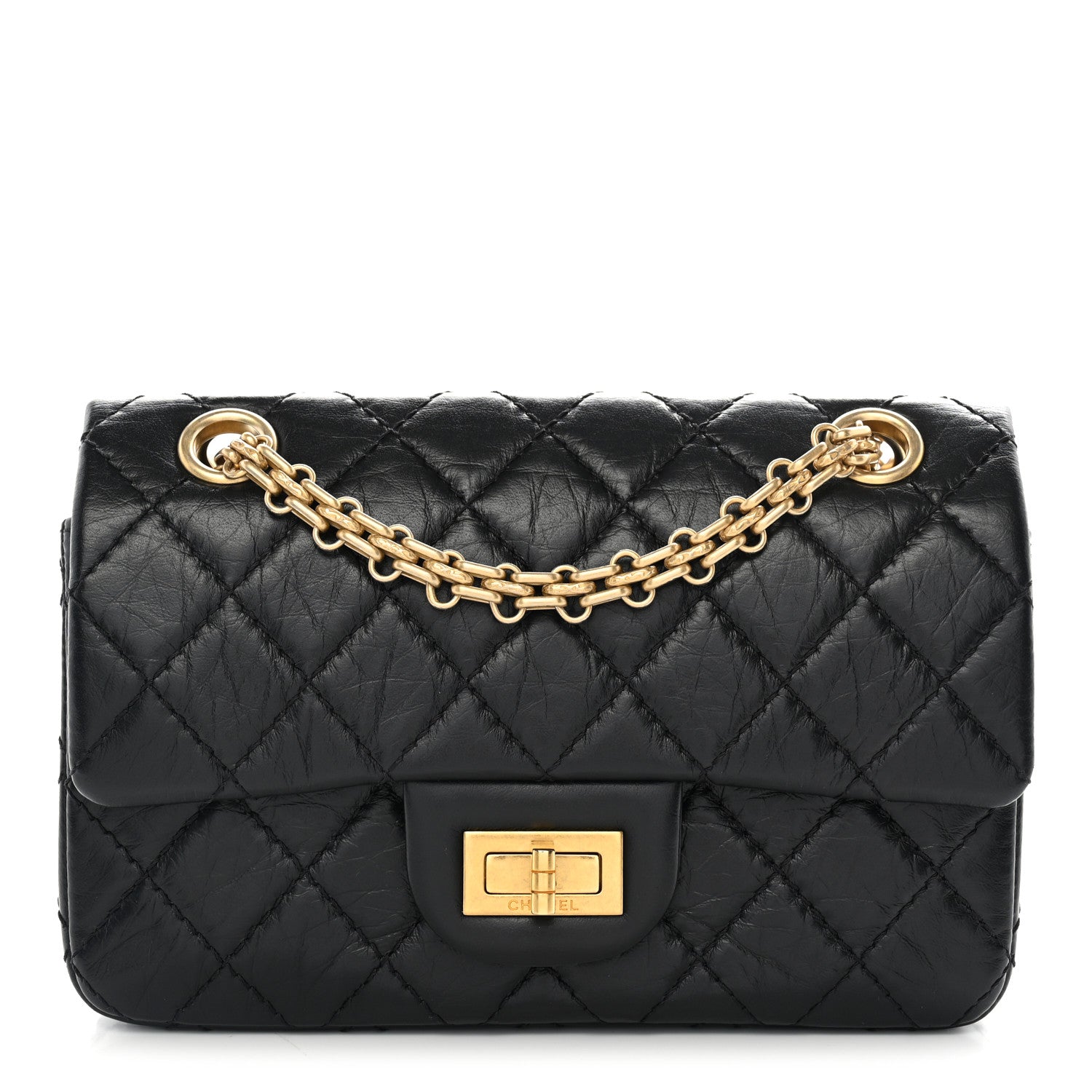 Chanel Aged Calfskin Quilted 2.55 Reissue Mini Flap Black 1 of 11