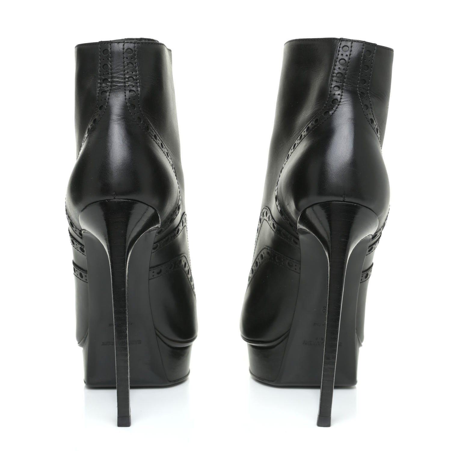 Saint Laurent Nappa Tribtoo 105 Lace Up Booties 39 Black 5 of 18