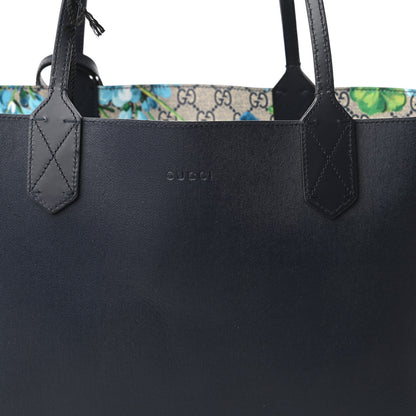 Gucci GG Supreme Monogram Blooms Medium Reversible Tote Beige Blue Navy 16 of 16