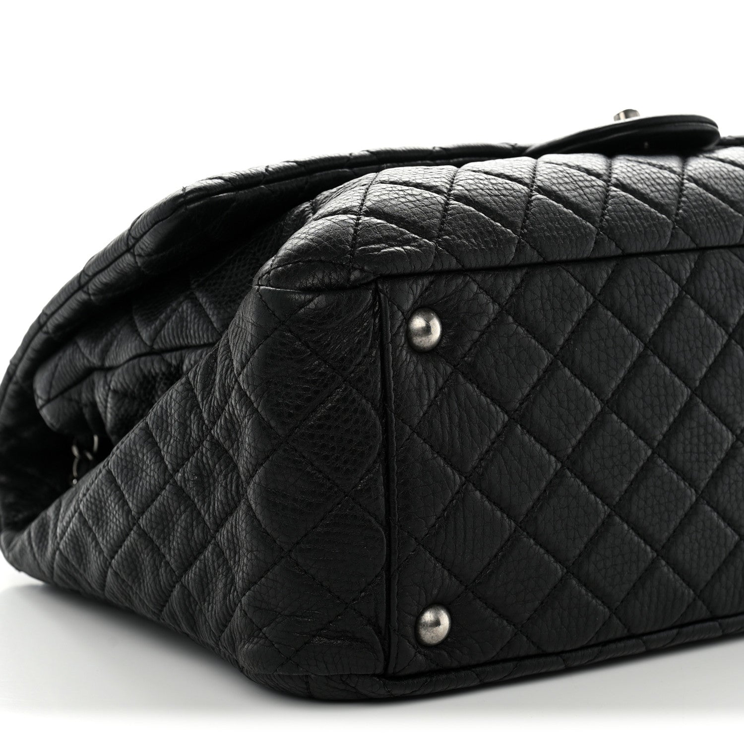 Chanel Grained Calfskin Quilted XXL Travel Flap Bag Black 9 of 12