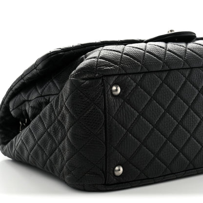 Chanel Grained Calfskin Quilted XXL Travel Flap Bag Black 9 of 12