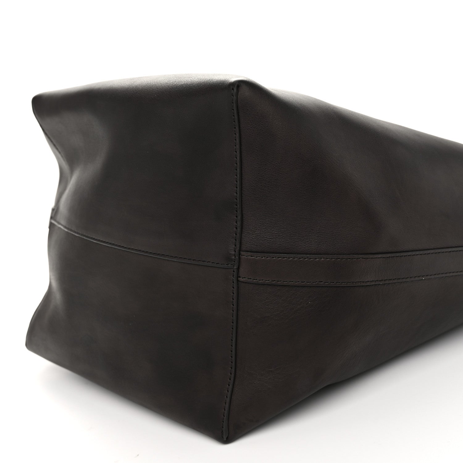 The Row Polished Saddle Calfskin Large N/S Park Belt Bag Dark Brown 9 of 11