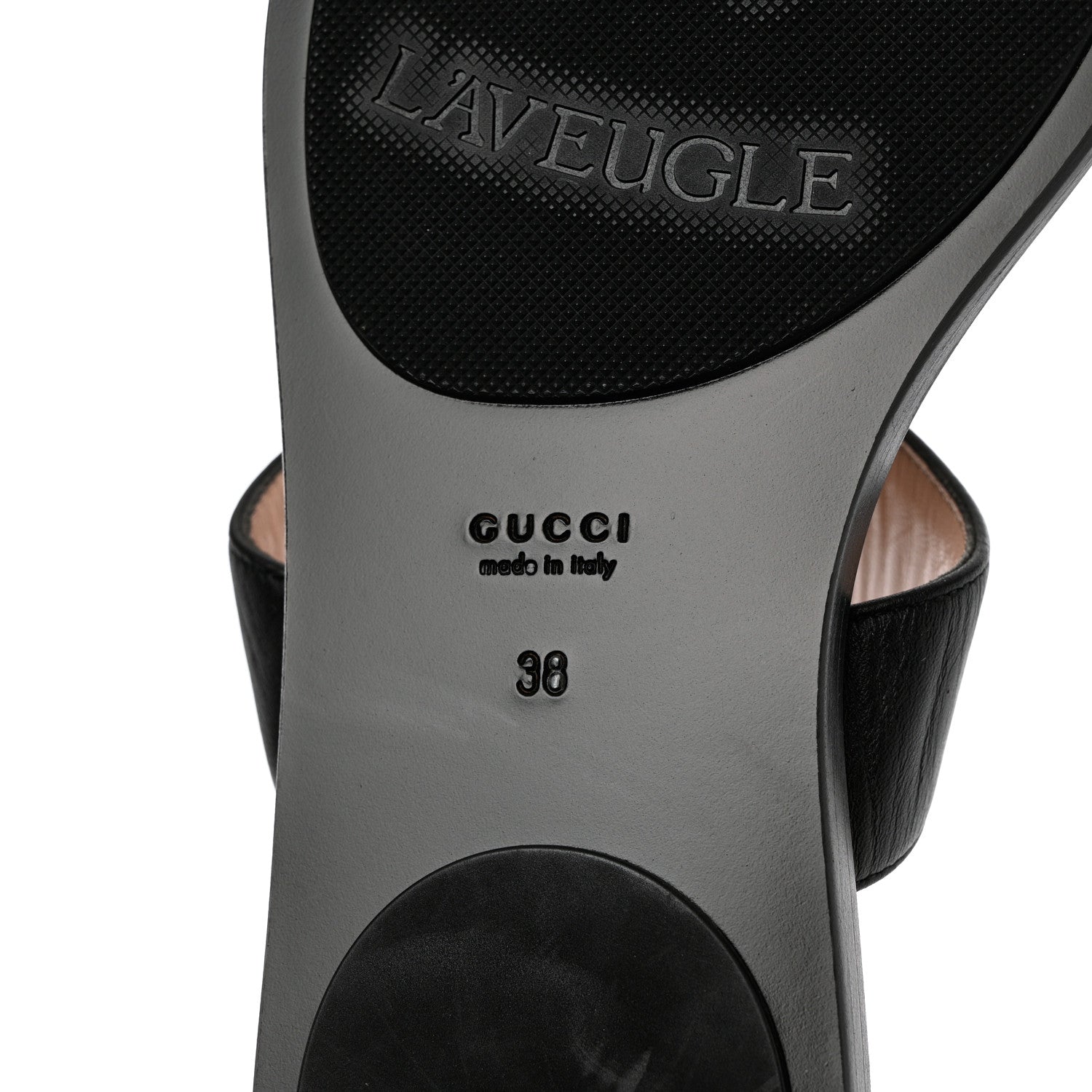 Gucci Calfskin GG Marmont Thong Sandals 38 Black 7 of 8