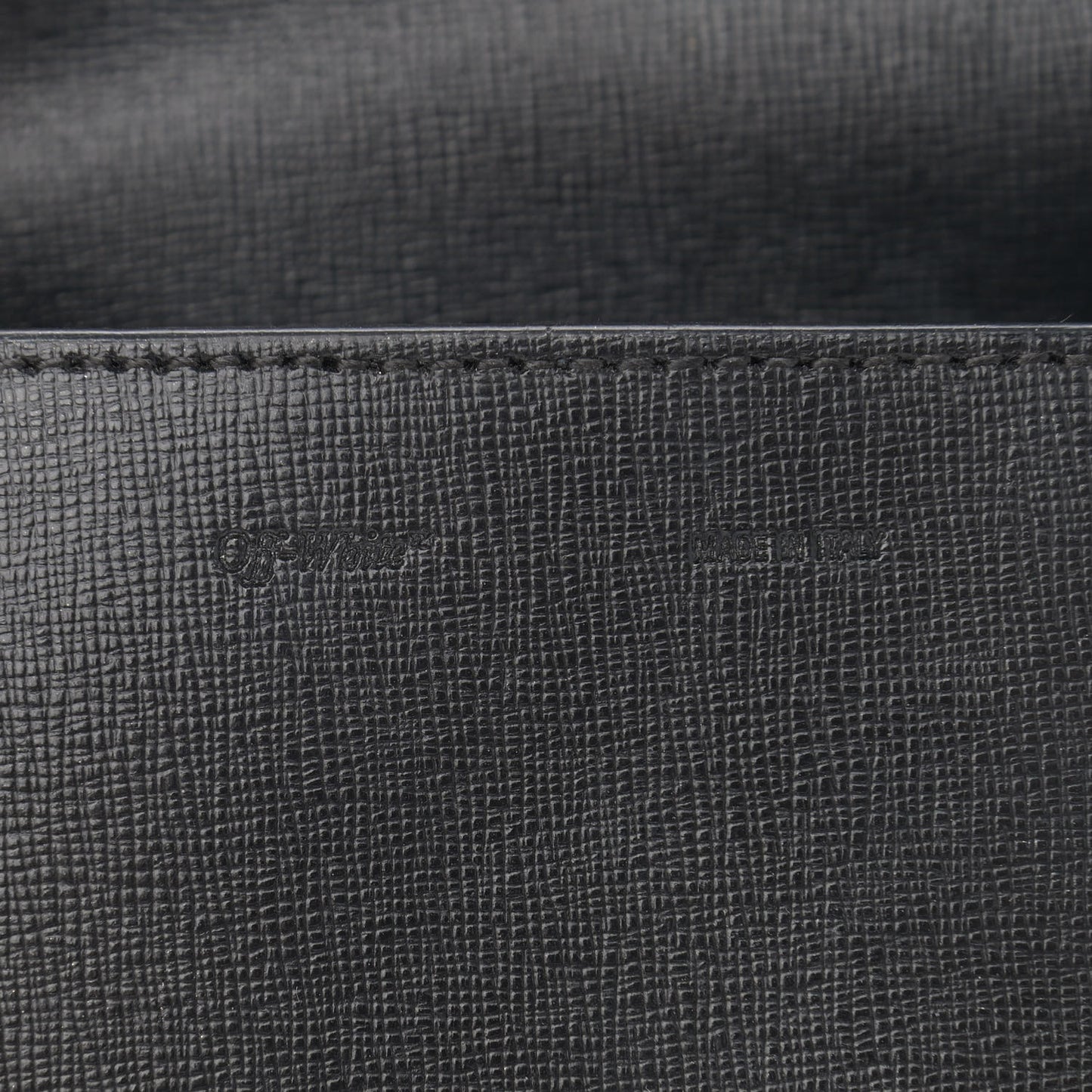 Saffiano Striped Baby Flap Black White