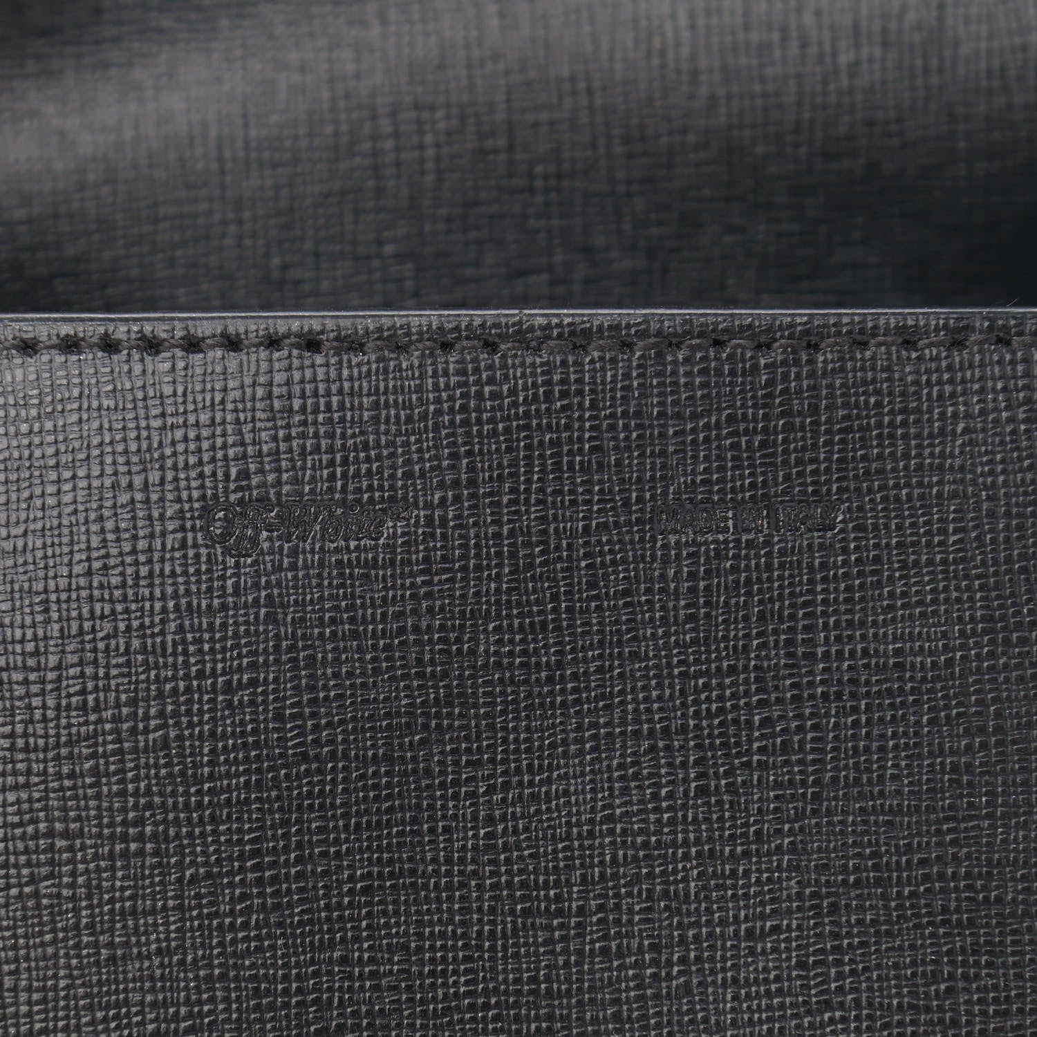 Off-White Saffiano Striped Baby Flap Black White 6 of 11