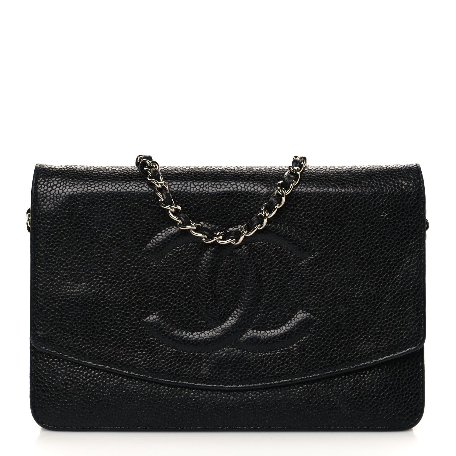 Chanel Caviar Timeless CC Wallet On Chain WOC Black 1 of 11