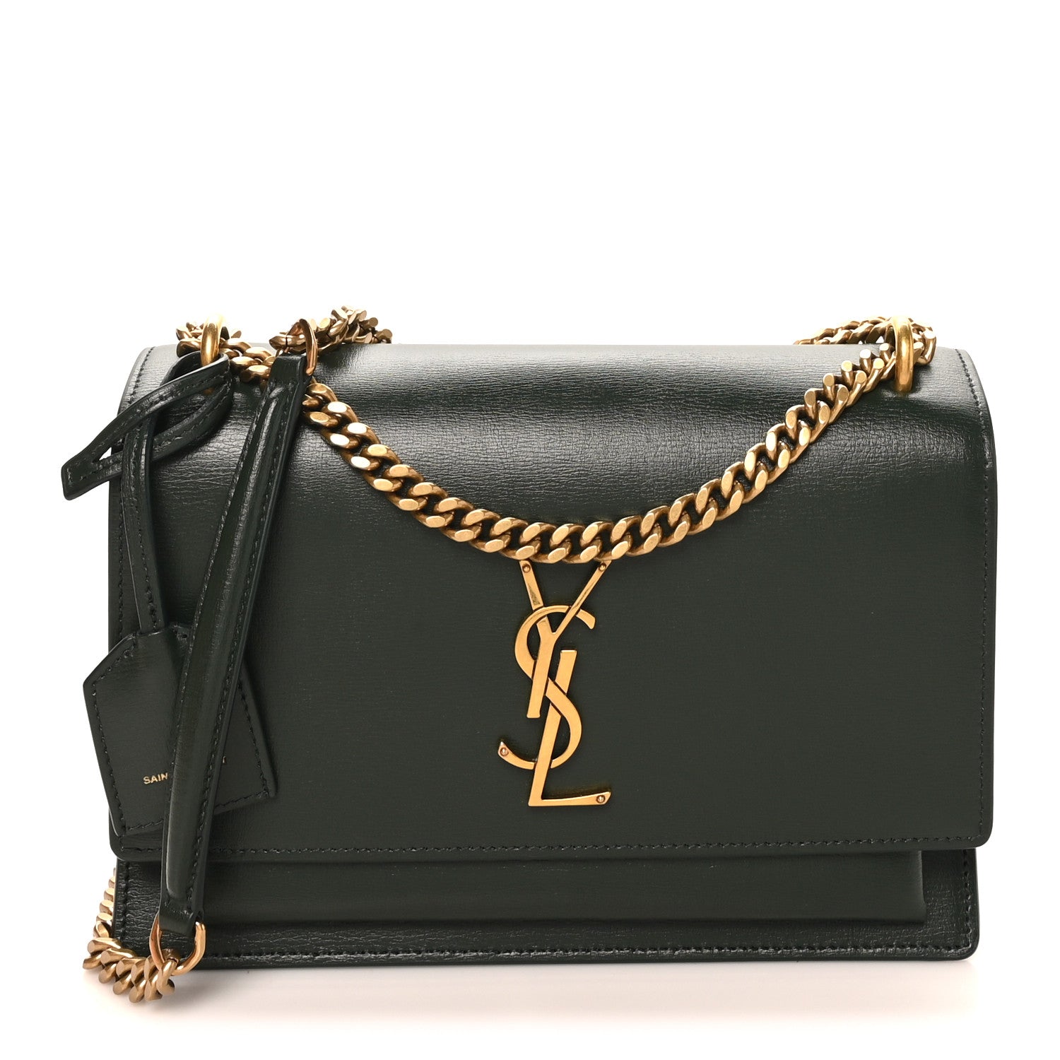 Saint Laurent Calfskin Medium Monogram Sunset New Vert Fonce 1 of 9