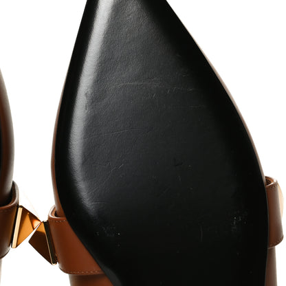Valentino Garavani Calfskin Roman Stud Ankle Strap Flat Mules 37 Selleria 9 of 10