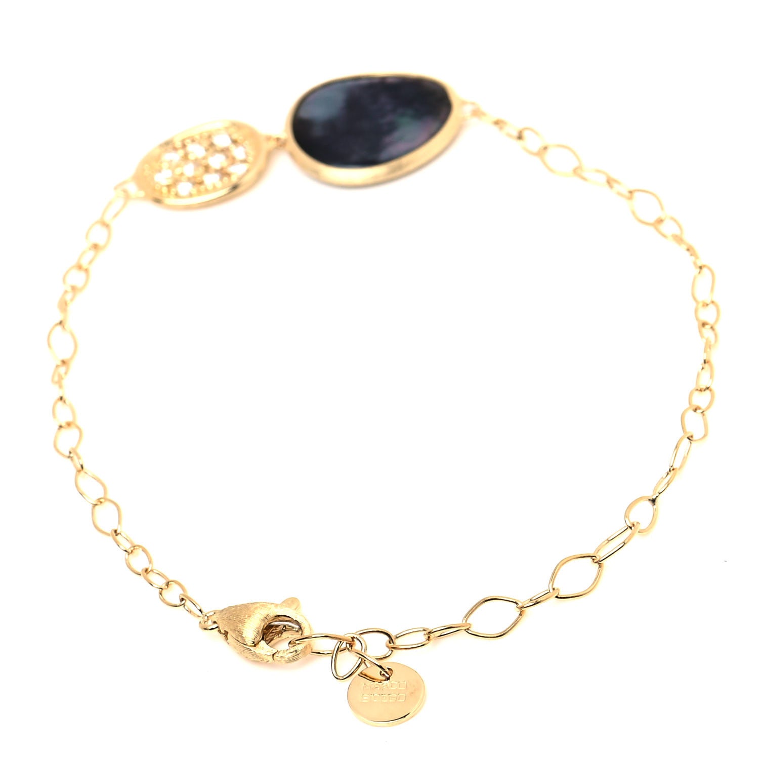 Marco Bicego 18K Yellow Gold Diamond Mother of Pearl Lunaria Bracelet 3 of 5