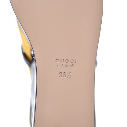 Gucci Metallic Nappa Patent Hannelore Detachable Platform Sandals 36.5 Gold Black 9 of 9