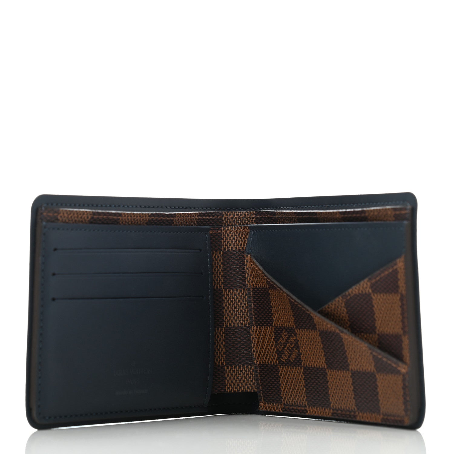 Louis Vuitton Damier Ebene Calfskin Multiple Wallet Blue 5 of 6