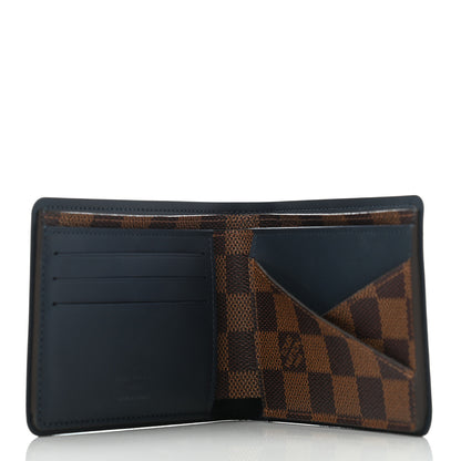Louis Vuitton Damier Ebene Calfskin Multiple Wallet Blue 5 of 6