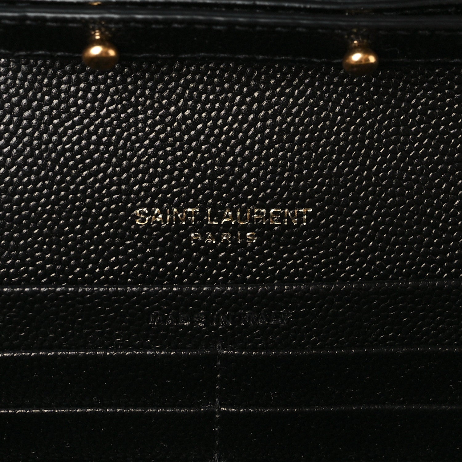 Saint Laurent Grain De Poudre Mixed Matelasse Triquilt Monogram Chain Wallet Black 6 of 8