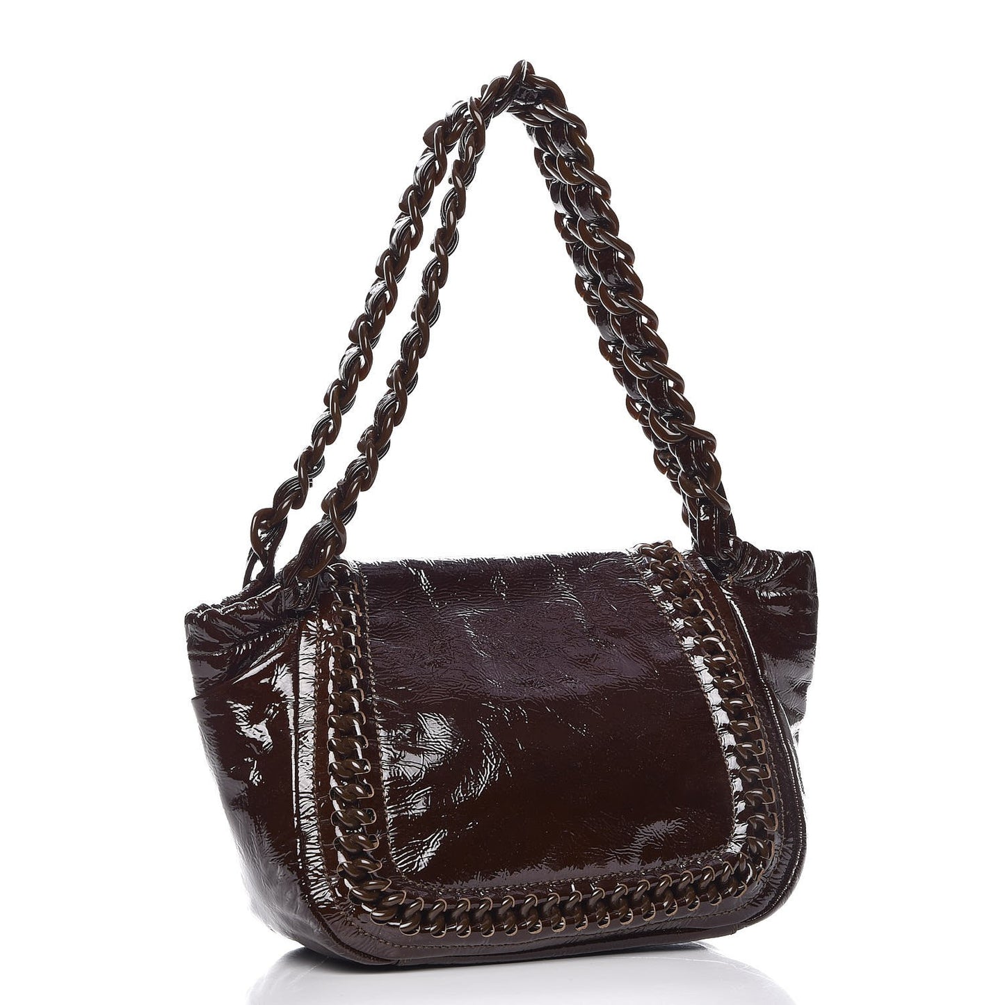 Patent Luxe Ligne Flap Brown