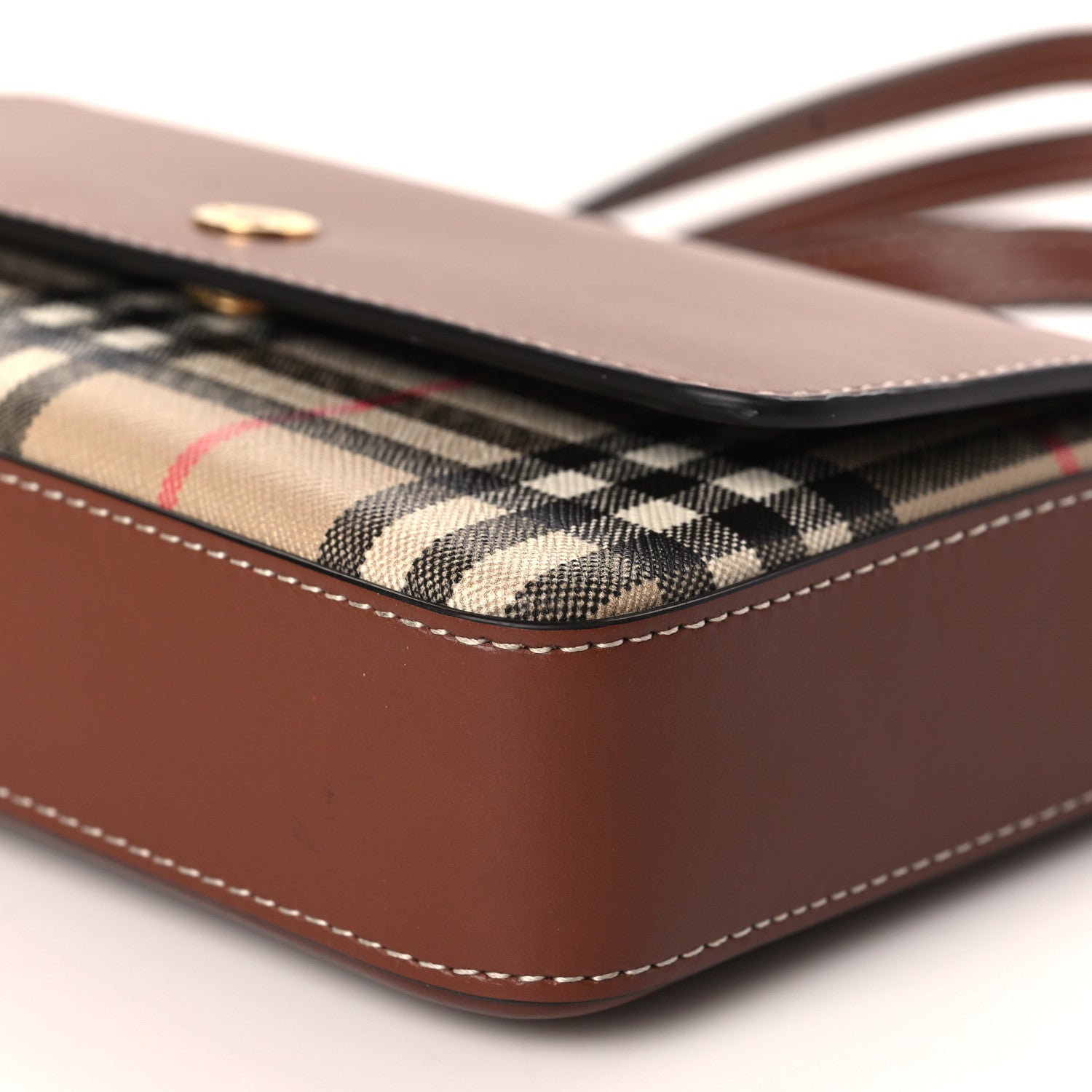 Burberry Calfskin Vintage Check New Hampshire Bag Archive Beige Tan 8 of 10