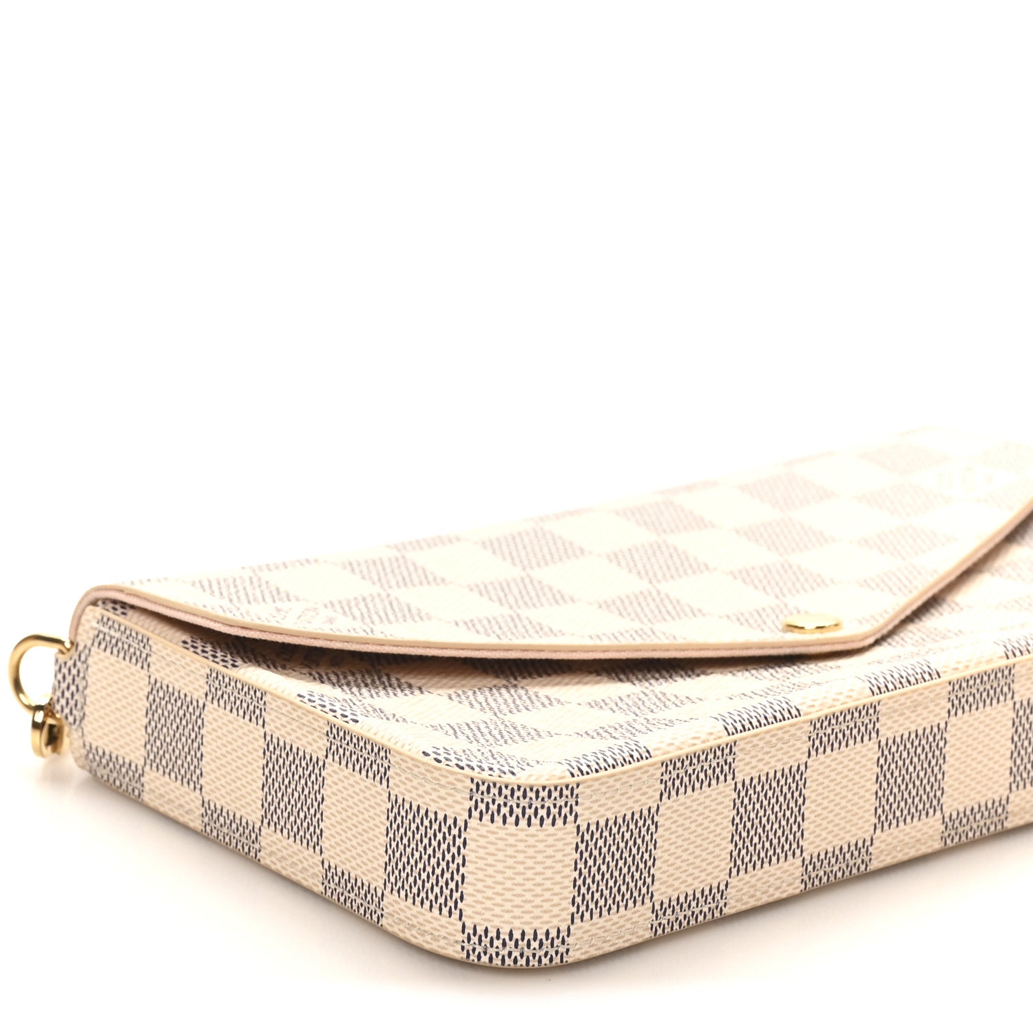 Louis Vuitton Damier Azur Pochette Felicie Chain Wallet Rose Ballerine 9 of 11