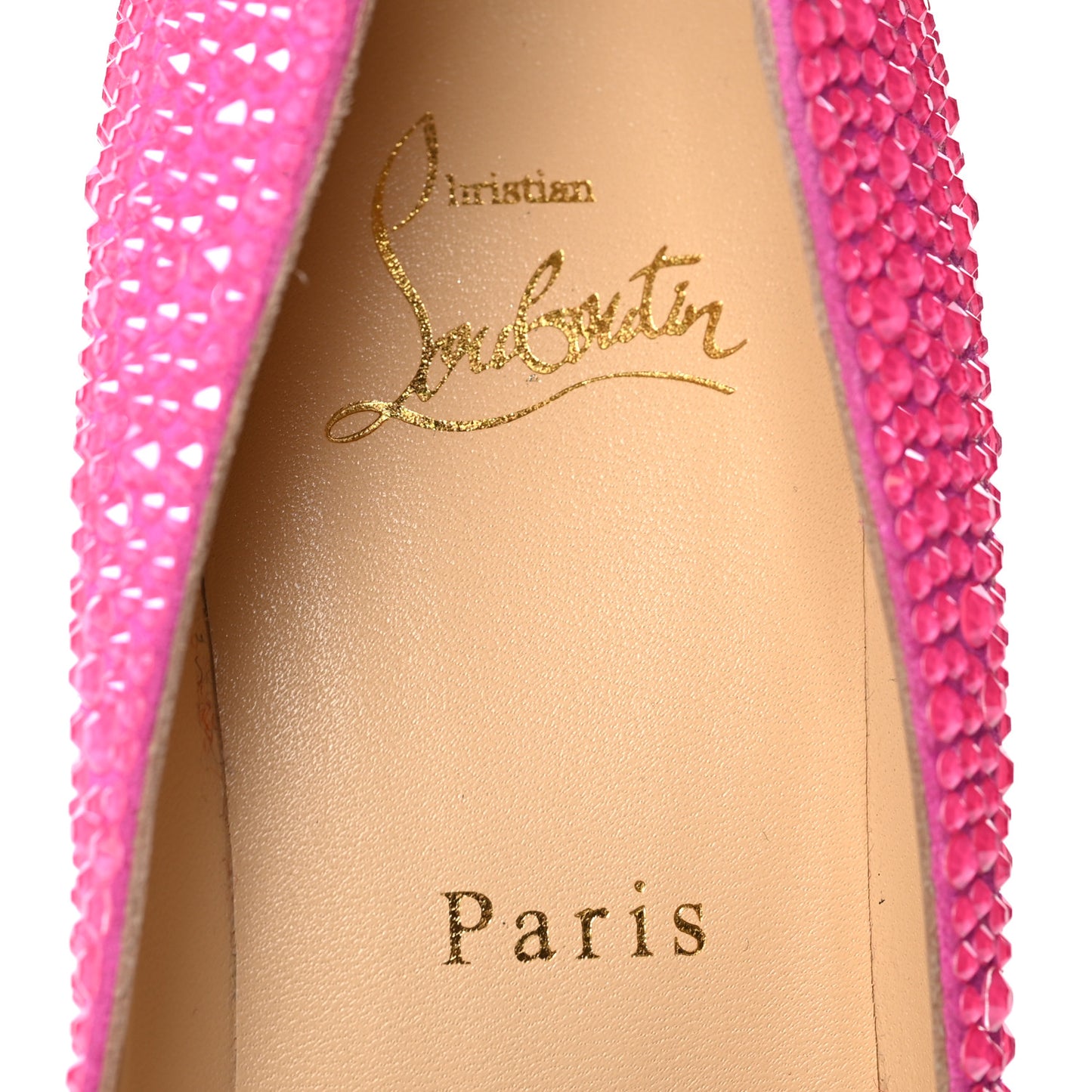 Veau Velours Strass Clare 80 Pumps 37.5 Diva Pink Fluo