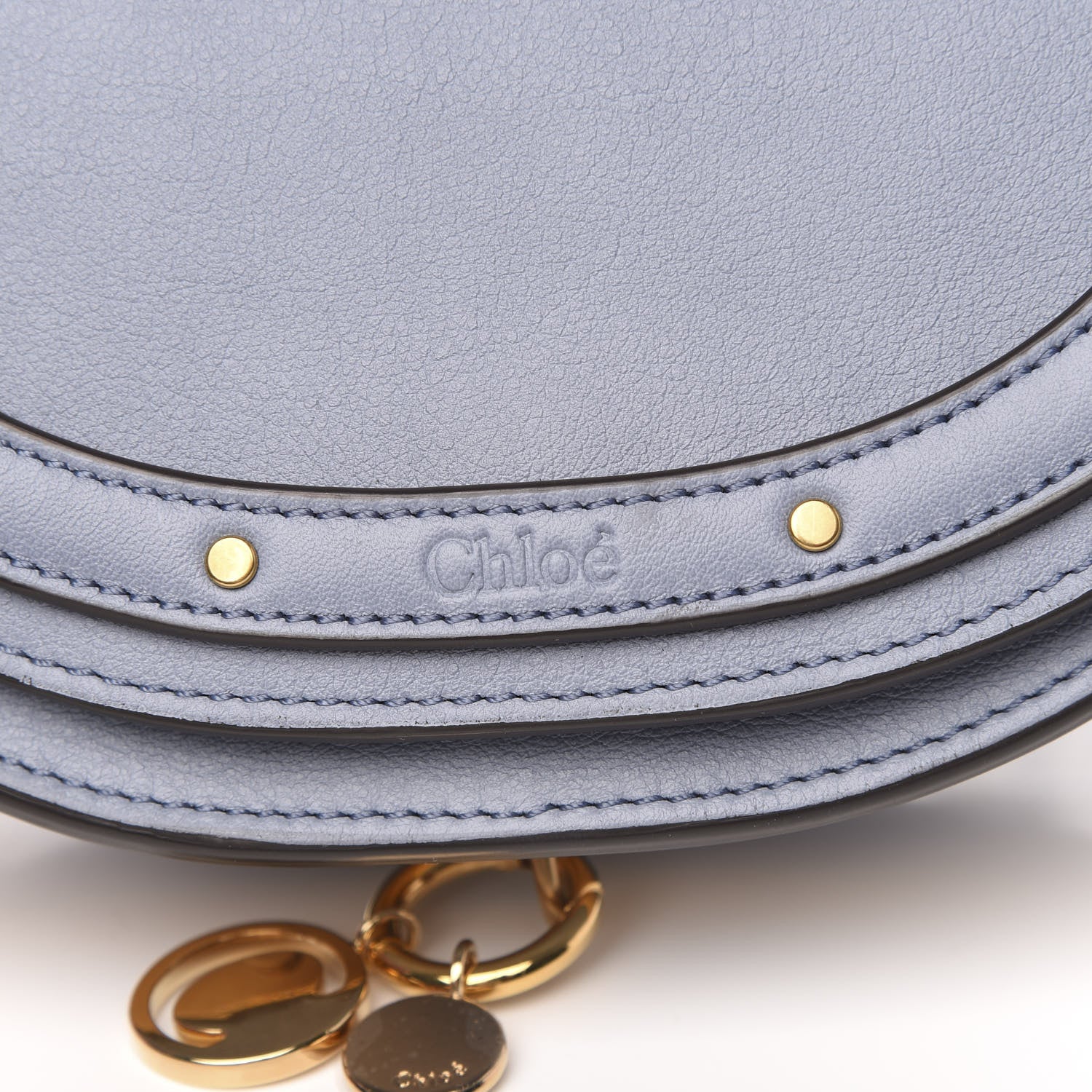 Chloe Calfskin Small Nile Bracelet Minaudiere Bag Washed Blue 6 of 9