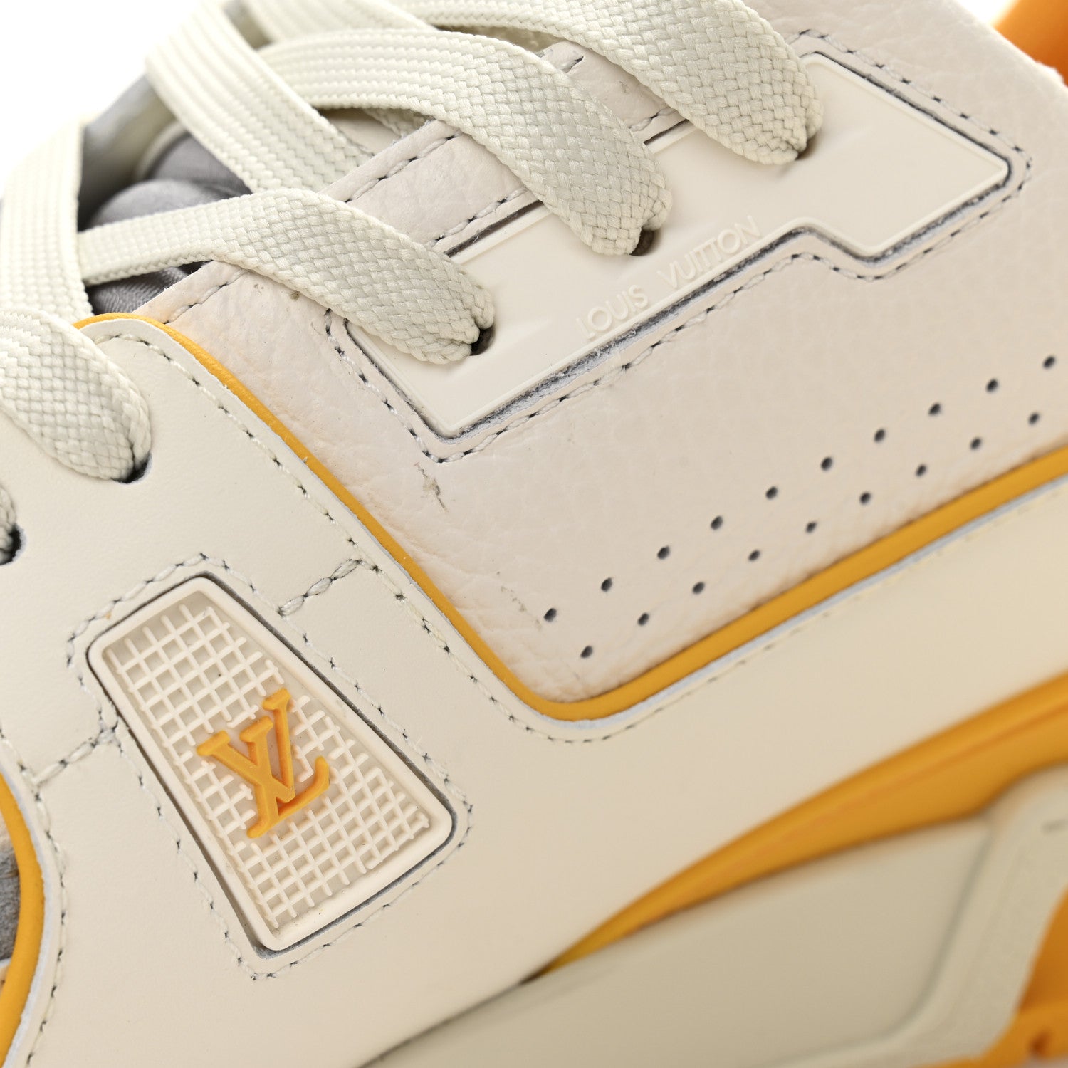 Louis Vuitton Calfskin LV Trainer Sneakers 38.5 Yellow 1741970
