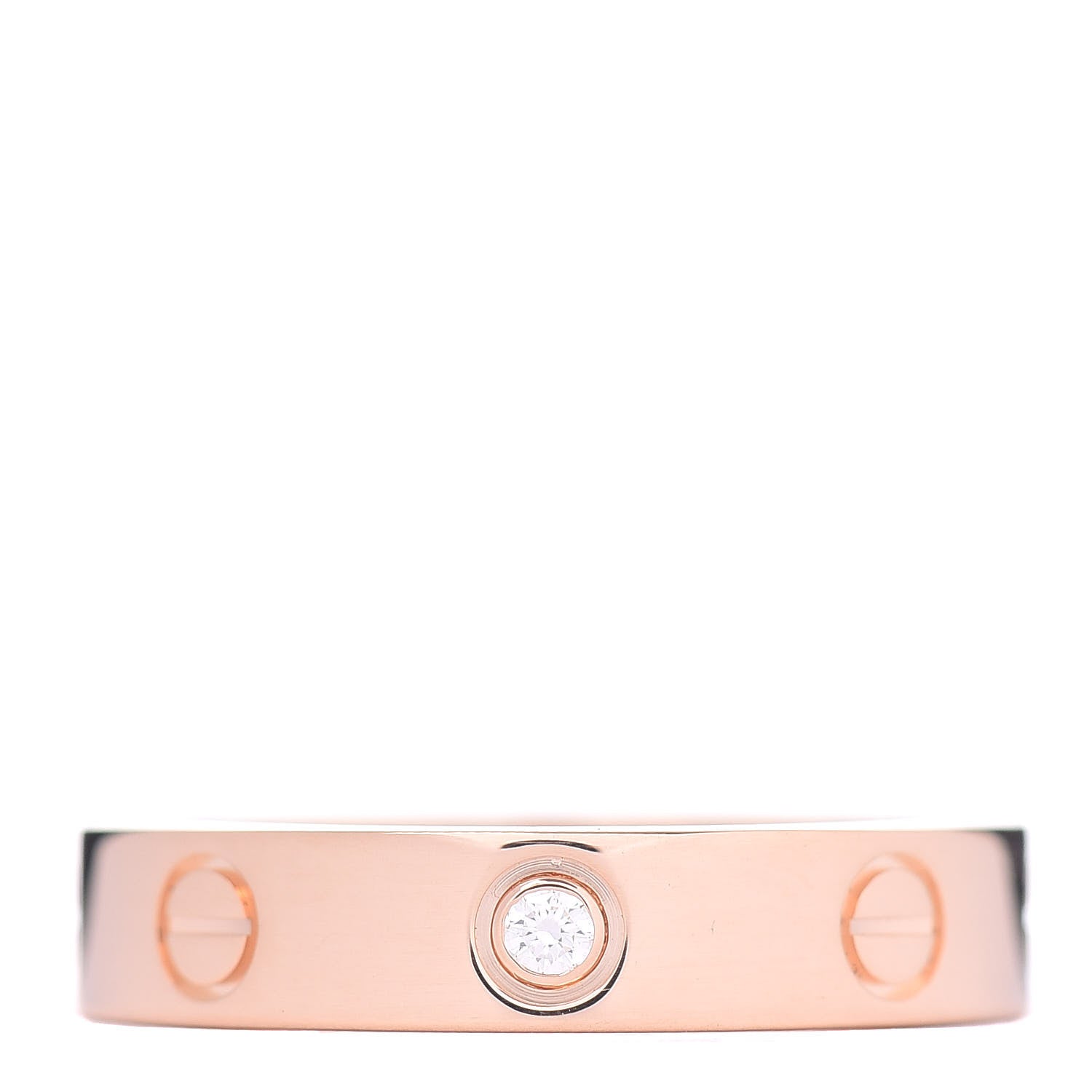 Cartier 18K Pink Gold Diamond 3.5mm LOVE Wedding Band Ring 51 5.75 1 of 5