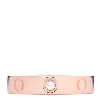 Cartier 18K Pink Gold Diamond 3.5mm LOVE Wedding Band Ring 51 5.75 1 of 5