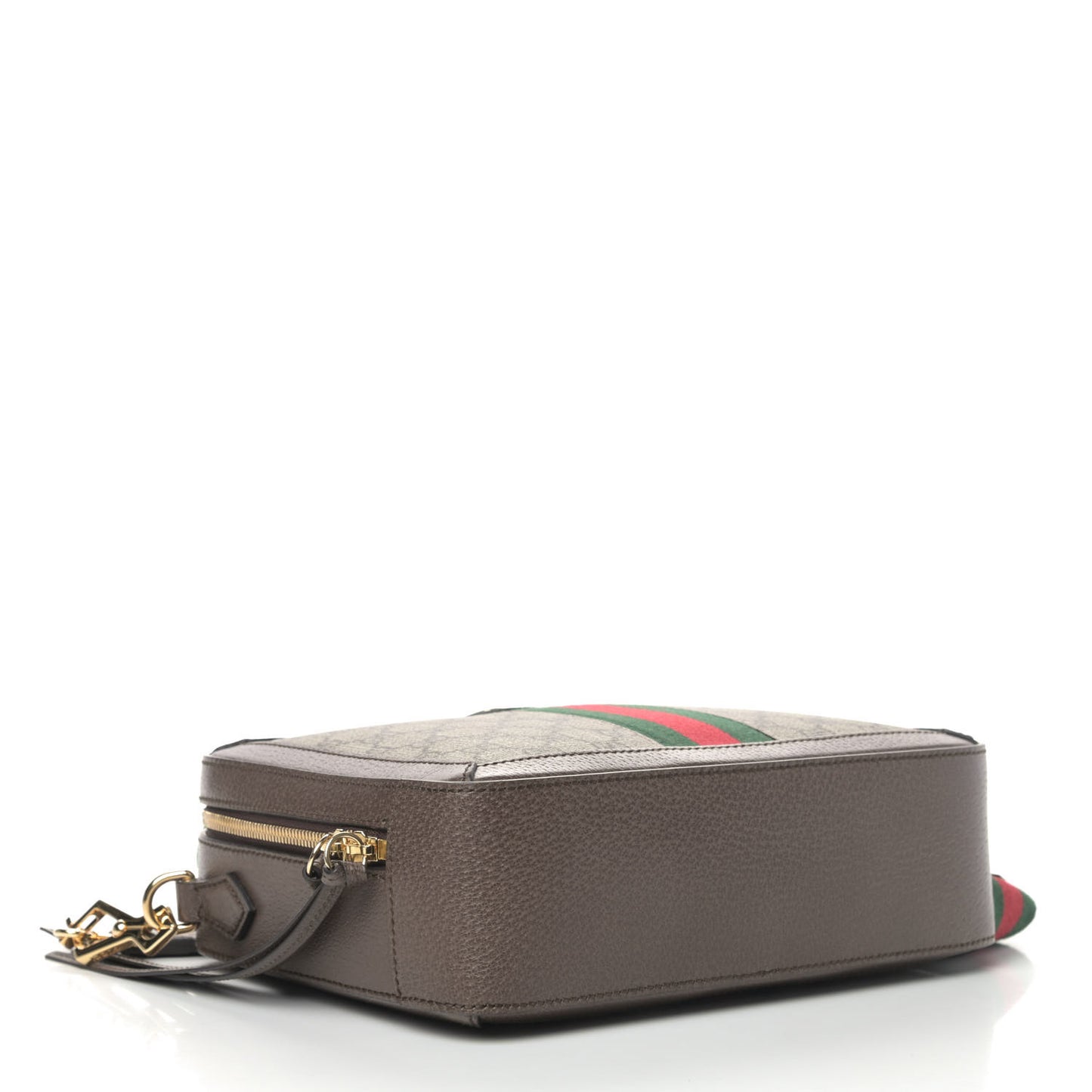 GG Supreme Monogram Web Small Ophidia Top Handle Shoulder Bag Brown