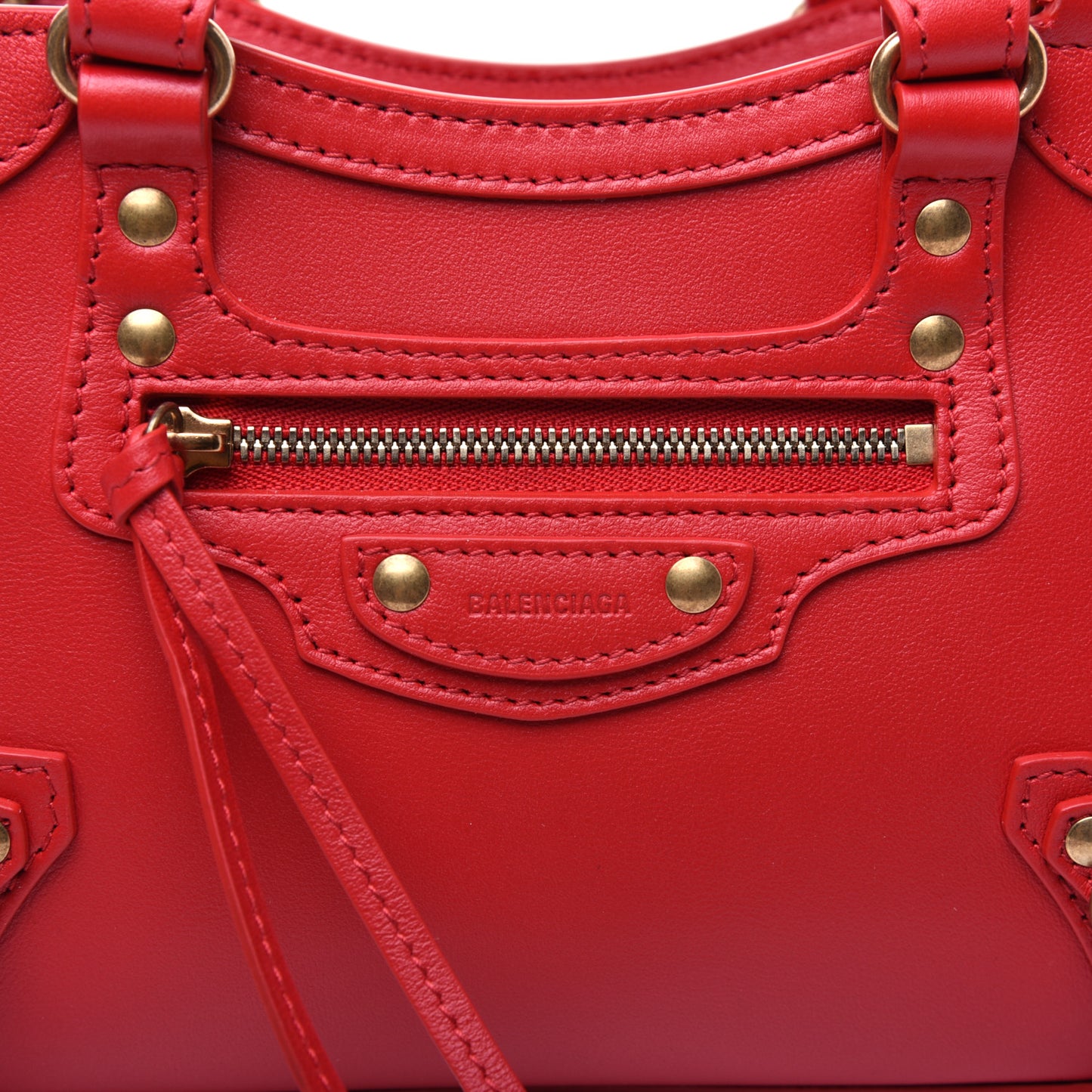 Smooth Calfskin Neo Classic Brass Hardware Mini City Red