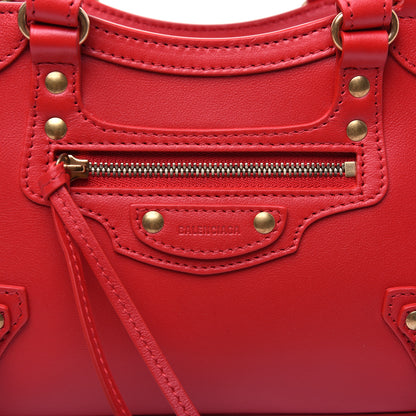 Balenciaga Smooth Calfskin Neo Classic Brass Hardware Mini City Red 15 of 17
