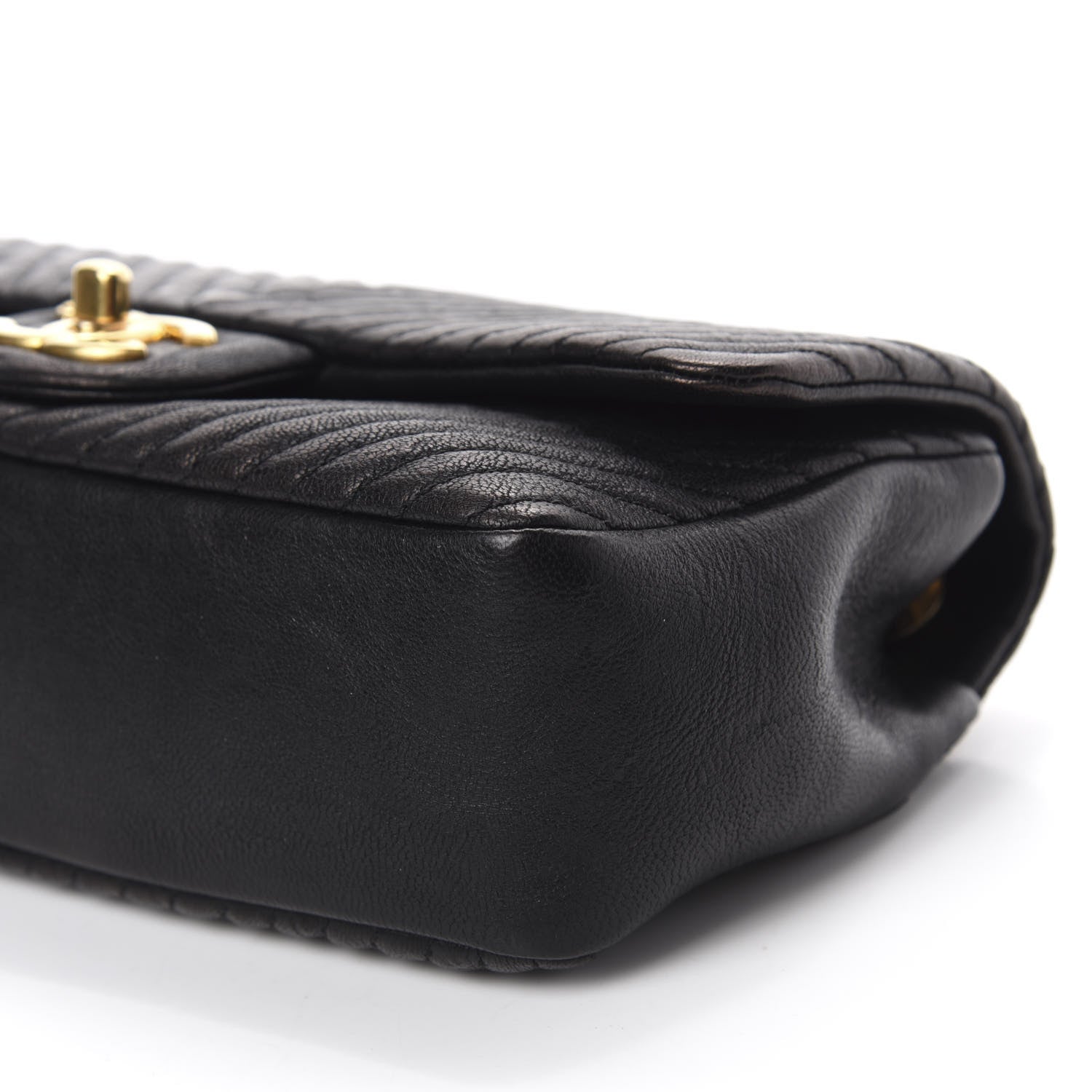 Chanel Calfskin Surpique Chevron Small Flap Black 7 of 11