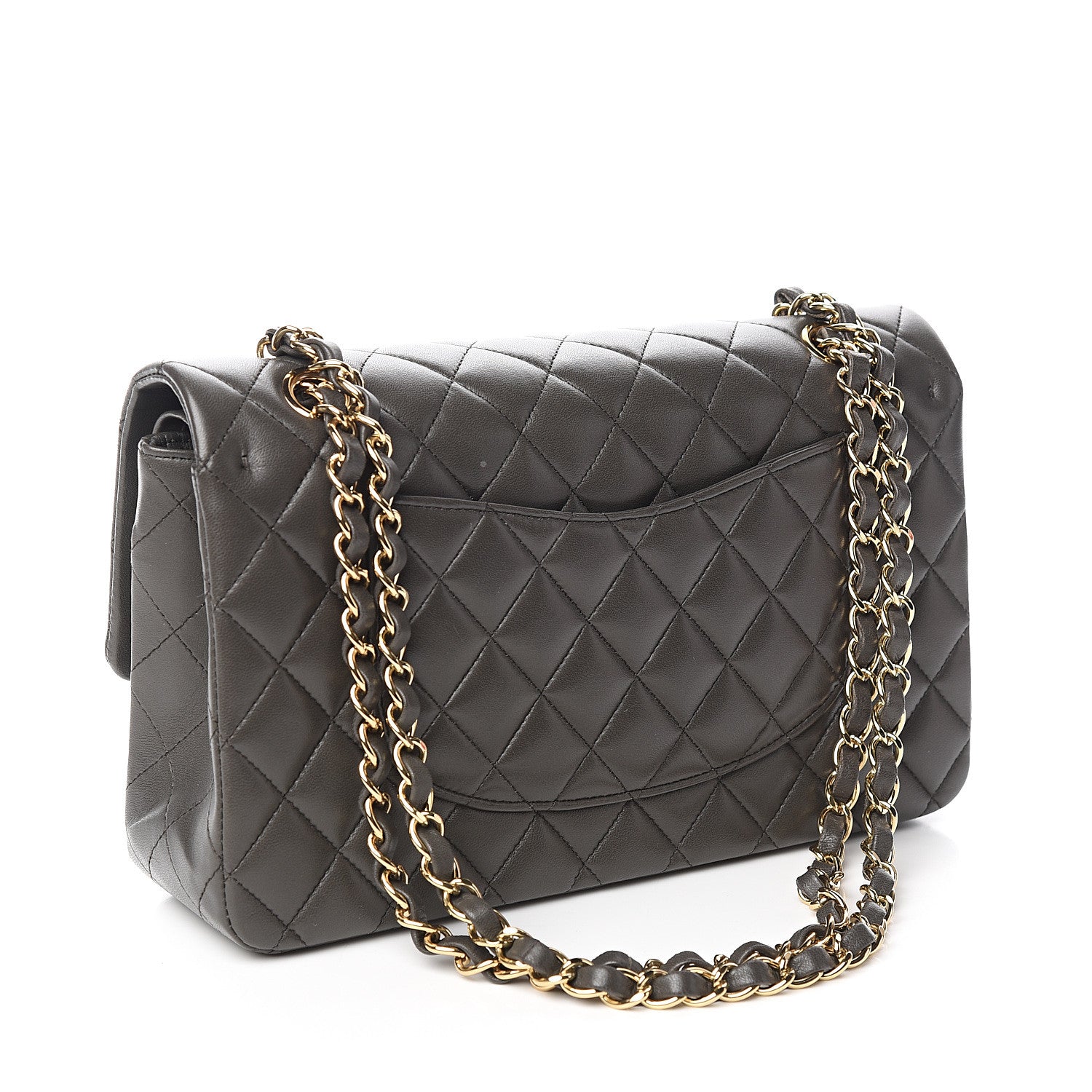 Chanel Lambskin Quilted Medium Double Flap Dark Grey 2 of 12