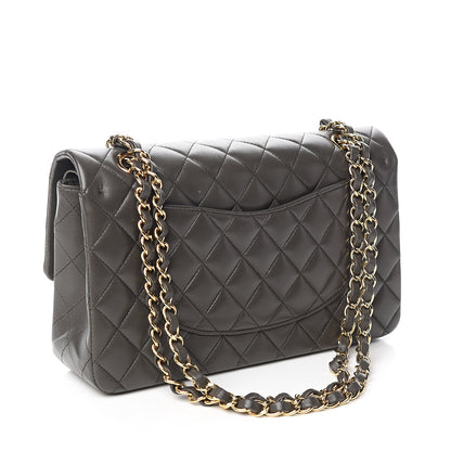 Chanel Lambskin Quilted Medium Double Flap Dark Grey 2 of 12